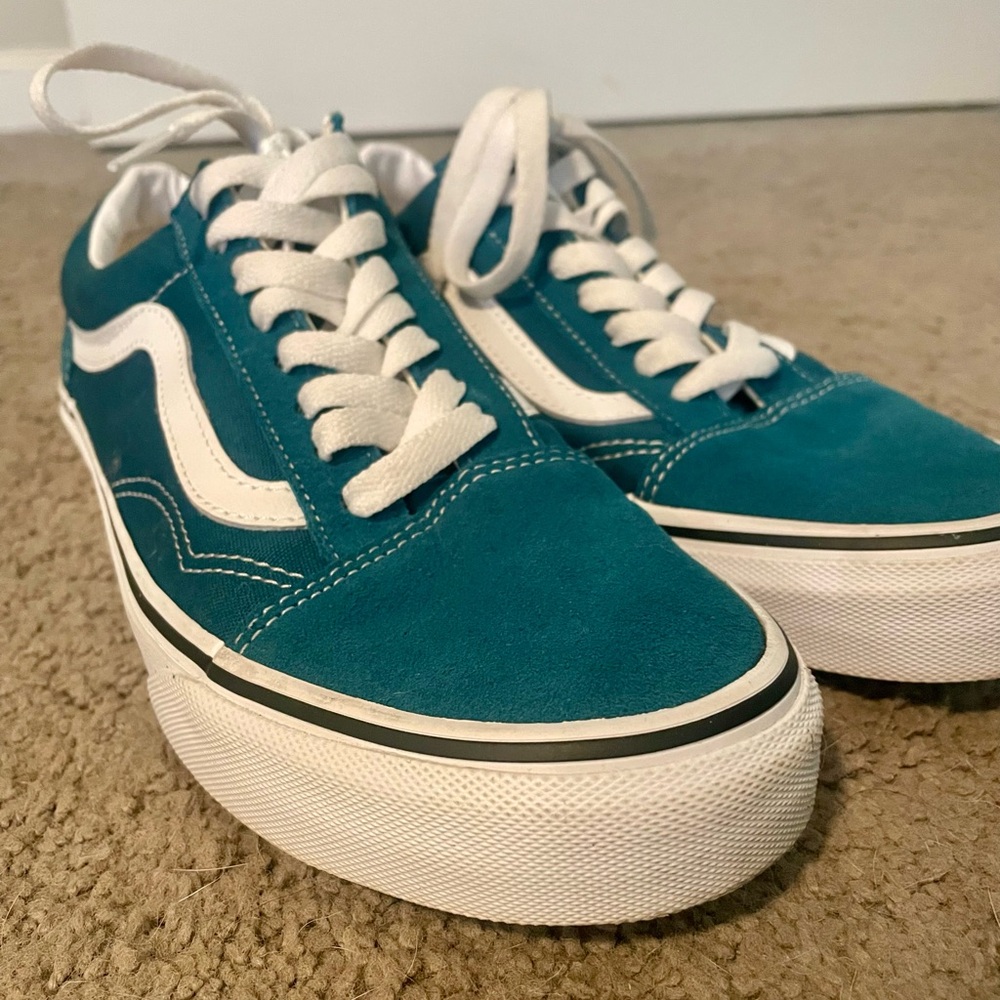 Teal Vans like new